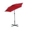 Outdoor Patio Umbrella Table Market Umbrella with Push Button Tilt and 360 Degree Rotation crank for Garden, Deck, Backyard, Pool XH - Wine red