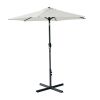 Outdoor Patio Umbrella Table Market Umbrella with Push Button Tilt and 360 Degree Rotation crank for Garden, Deck, Backyard, Pool XH - Beige