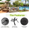 MEOOEM Outdoor Metal Patio Dining Table with Umbrella Hole, Metal Steel Square Backyard Bistro Table for Garden, Poolside, Backyard, Black - Metal