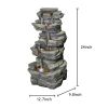 24inches Rock Outdoor Waterfall Fountain with LED Lights for Garden Decor - 24inches