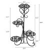 Garden Multi Tier Metal Plant Stand Flower Pot Rack Display Stand Shelf Home - Black