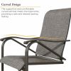 Outdoor Dining Chairs Patio Sling Spring Motion Dining Chairs for Garden, Poolside, Backyard, Porch - Brown