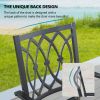 Outdoor Black Stackable Dining Chairs Set Iron Patio Chairs Set of 2 with Armrest Seating Chairs for Garden, Backyard - Classic Black