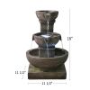 16inches Outdoor Water Fountain with LED Light - Modern Curved Indoor-Outdoor Waterfall Fountain - 16inches