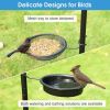 The Bird Feeding Station Multi Feeder Hanging Kit With Bird Bath Tray and Hanging Hook - black - bird