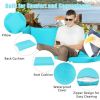 7 Pieces Rattan Sectional Sofa Set with Cushion for Patio Garden - Turquoise