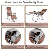 3 PCS Zero Gravity Chair Patio Chaise Folding Lounge Table Chair Sets - As piictures