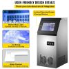 40KG 50KG 60KG 68KG/24H Commercial Home Ice Maker Ice Cube Machine High Ice Yield & Storage For Bar Cafeteria - Silver - 40KG/24H