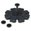 Solar Fountain Mini Bird Bath Floating Water Fountain Pool Pond Garden Decoration Watering Kit for Outdoor - Black