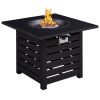 32 in. Square Ceramic Tile Top Outdoor Gas Fire Pit with Lava Rocks-Black, only for pick up - BLACK