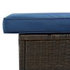 9 Piece Rattan Sectional Seating Group with Cushions and Ottoman, Patio Furniture Sets, Outdoor Wicker Sectional - Blue