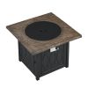 32 in. Square Metal Outdoor Fire Pit Table with Steel Lid, Table Top in Brown, only for pick up - BR