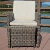 Direct Wicker 11-Piece Outdoor PE Rattan Wicker Patio Dining Table Set Garden Outdoor Patio Furniture Set - Brown