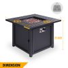 50,000 BTU Square 28 Inch/30inch  Outdoor Gas Fire Pit TableGas Firepits with Lava Rocks & Water-Proof Cover XH - 30 inch