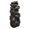 40inches High Rocks Outdoor Cascading Waterfall with LED Lights - 40inches