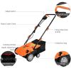 Backyard 2-In-1 Electric Lawn Scarifier And Power Grass Dethatcher W/ 40L Bag - Orange - Grass Dethatcher