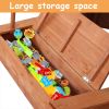 Kids Wooden Sandboat Backyard Sandboxes - brown