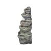 24inches Rock Outdoor Waterfall Fountain with LED Lights for Garden Decor - 24inches