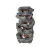 24inches Rock Outdoor Waterfall Fountain with LED Lights for Garden Decor - 24inches