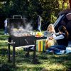 Outdoor Party Backyard Dinner Mobile Stainless Steel Square Oven Charcoal Oven - Black A - Steel