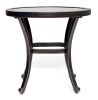 Outdoor End Table, Tempered Glass Table Patio Bistro Table Top Garden Home Furniture Side Table 22" Dia x 20.6" Height  - Alum - Glass