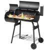 Outdoor BBQ Grill Barbecue Pit Patio Cooker - black