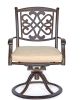 Patio Glider Chairs, Swivel Rocker, Garden Backyard Chairs Outdoor Patio Furniture 2 Pcs Set - With Cushion - Alum