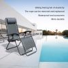 Outdoor Recliner Adjustable Folding Patio Lounge Chair w/Pillows and Cup Holder Trays For Beach Lawn Backyard Pool  RT - Black