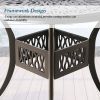 35.5' Patio Round Dining Table Outdoor Cast Aluminum Bistro Table with 1.88' Umbrella Hole - Round