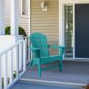 Outdoor Folding Plastic Adirondack Chair with Weather Resistant & Easy Maintenance for Patio, Deck, Garden, Backyard, Beach, Pool and Fire Pit - Blue