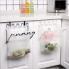 Garbage Bag Holder Hanging Trash for Trash Bag Rack Kitchen Cupboard Mounts Over Cabinet Doors Cupboards Garbage Rack Organizer - white