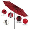 Free shipping 9FT Central Umbrella Waterproof Folding Sunshade for Garden, Backyard, Pool and Deck, Wine Red YJ - Wine Red