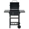 Outdoor Party Backyard Dinner Mobile Stainless Steel Square Oven Charcoal Oven - Black - Steel