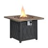 32 in. Square Metal Outdoor Fire Pit Table with Steel Lid, Table Top in Brown, only for pick up - BR