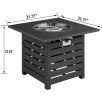 32 in. Square Ceramic Tile Top Outdoor Gas Fire Pit with Lava Rocks-Black, only for pick up - GRAY