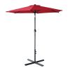 Outdoor Patio Umbrella Table Market Umbrella with Push Button Tilt and 360 Degree Rotation crank for Garden, Deck, Backyard, Pool XH - Wine red