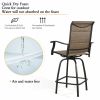 Outdoor Swivel Bar Stools Patio Sling Bar Chairs Padded with Quick Dry Foam, Set of 2 - Set of 2