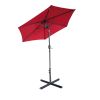 Outdoor Patio Umbrella Table Market Umbrella with Push Button Tilt and 360 Degree Rotation crank for Garden, Deck, Backyard, Pool XH - Wine red