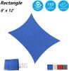 8' x 12' Sun Shade Sail Rectangle Canopy, UV Block Awning Durable for Outdoor Patio Carport Garden Backyard Balcony, Blue - Blue