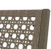 Garden Bench Wicker Rattan Outdoor Benches with Cushion Patio Loveseat for Front Porch Backyard - Green