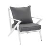 white aluminum coating 4 Piece Aluminum Patio Seating Group - Gray