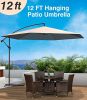 12 FT Outdoor Patio Umbrella Pool Beach Umbrella for Garden Backyard, Champagne - Champagne