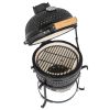 13in Round Ceramic Charcoal Grill XH - black