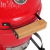 13in Round Ceramic Charcoal Grill XH - Orange Red