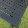 Square Aluminum Outdoor Dining Table for Lawn Backyard Garden - Dark Brown