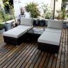 Rattan Patio Coffee Tables - black