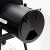 Outdoor Party Backyard Dinner Mobile Oil Drum Charcoal Furnace  - Black #1 - Steel