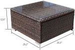 Large Size Rattan Patio Coffee Tables  - brown