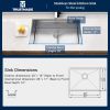 Trustmade 30" x 19" Workstation Ledge Handmade Undermount Kitchen Sink SUS304 Stainless Steel 16 Gauge Big Single Bowl Bar or Outdoor - 30 in