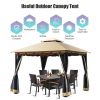 2-Tier 10 x 10 Feet Patio Shelter Awning Steel Gazebo Canopy - as show